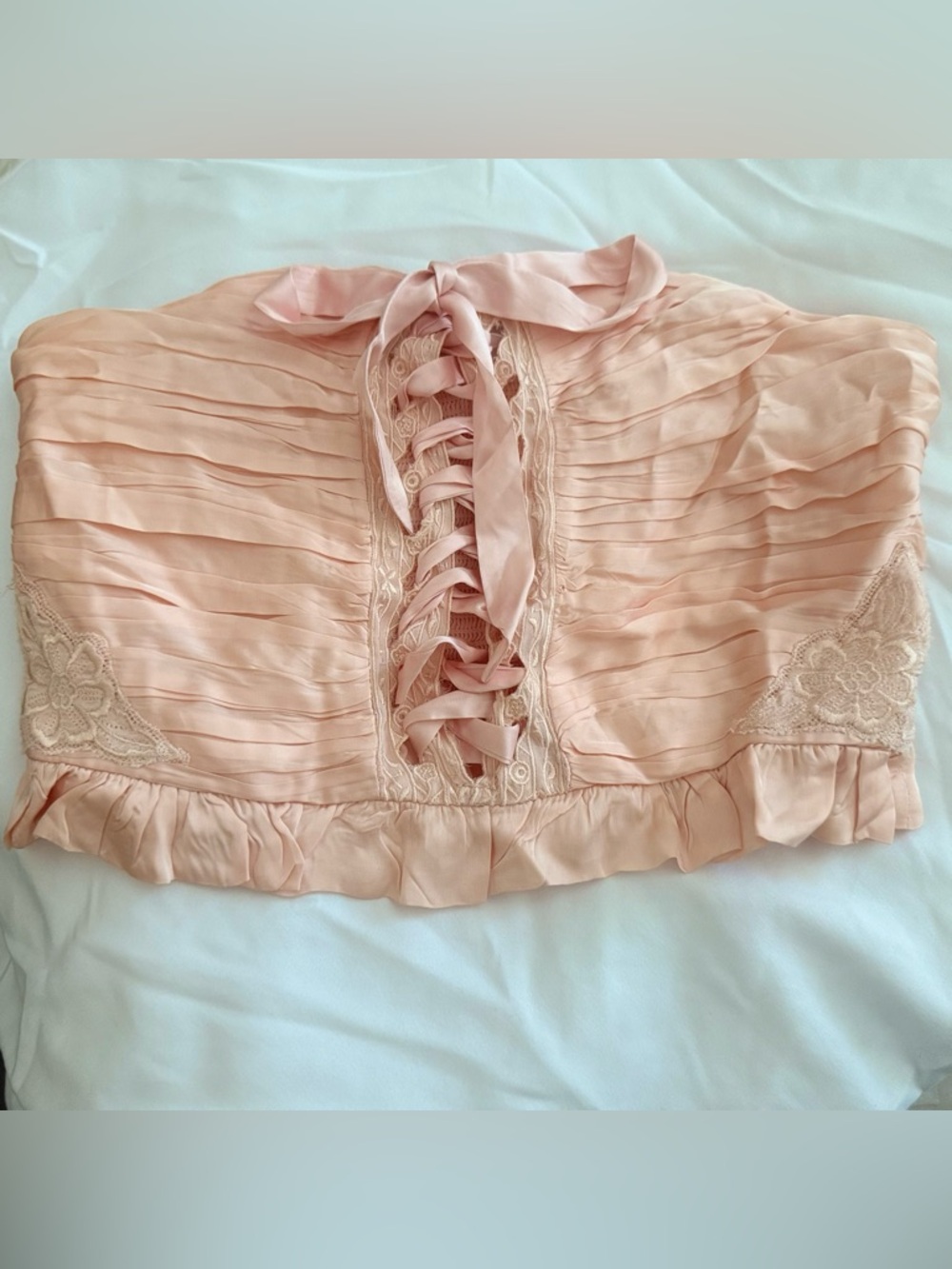 Nordstrom Free People Pale Pink Strapless Lace-Up Bustier - Picture 3 of 7